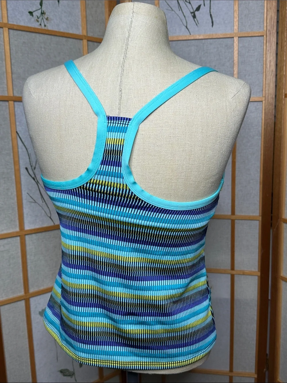 Ladies Nike Texture Stripe Layered Tankini Top size large